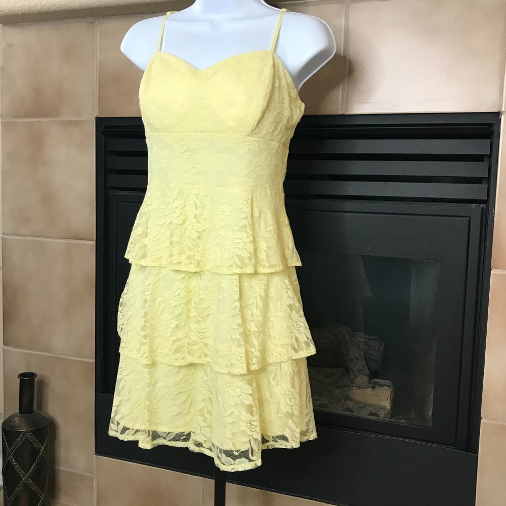 ☀️SALE! B. DARLIN Lacy Dress | Yellow | Small - Picture 3 of 8